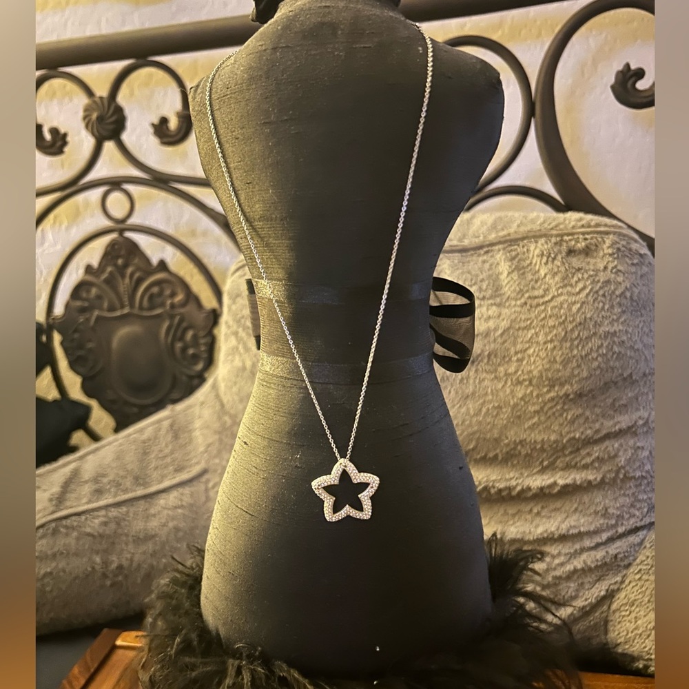 Nadri Silver Star Necklace